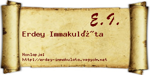 Erdey Immakuláta névjegykártya